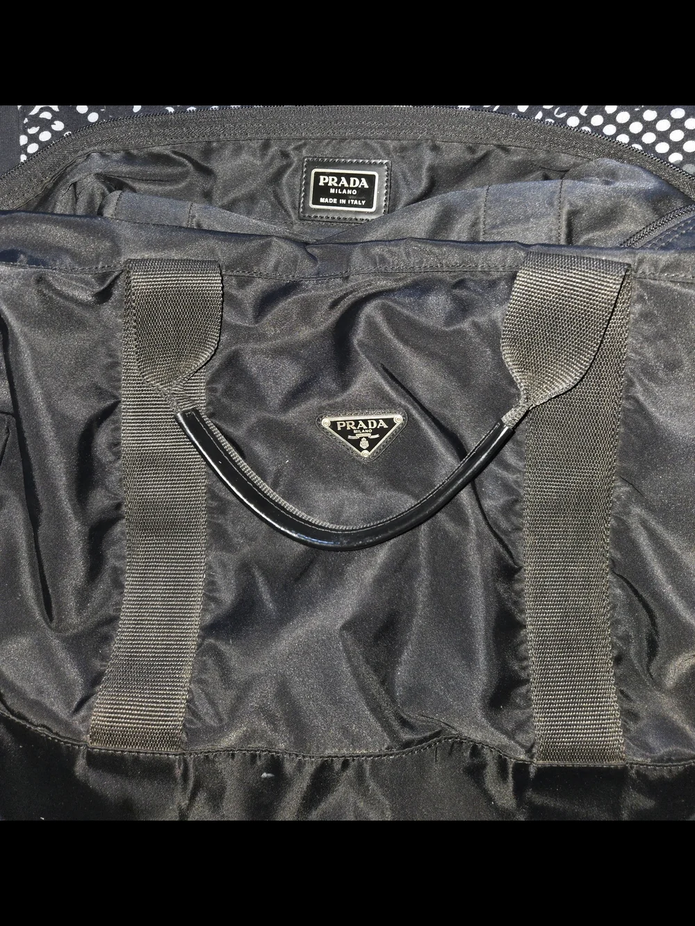 Prada Black Nylon Carryall Tote